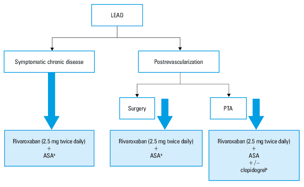 Schematic representation of current indications for low-dose rivaroxabanAbbreviations: HBR, high bleeding risk; HF, heart failure; others, see Figure 1