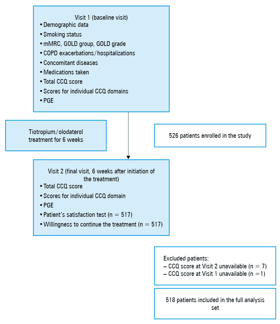 Percentages of patients achieving and not achieving treatment success (successful vs not successful), full analysis set. The treatment success was measured as a reduction in the total CCQ score and the scores for individual CCQ domains (symptoms, functional state, and mental state), and it was defined as a reduction in the CCQ score by 0.4 points between Visit 1 and Visit 2.Abbreviations: see Figure 1
