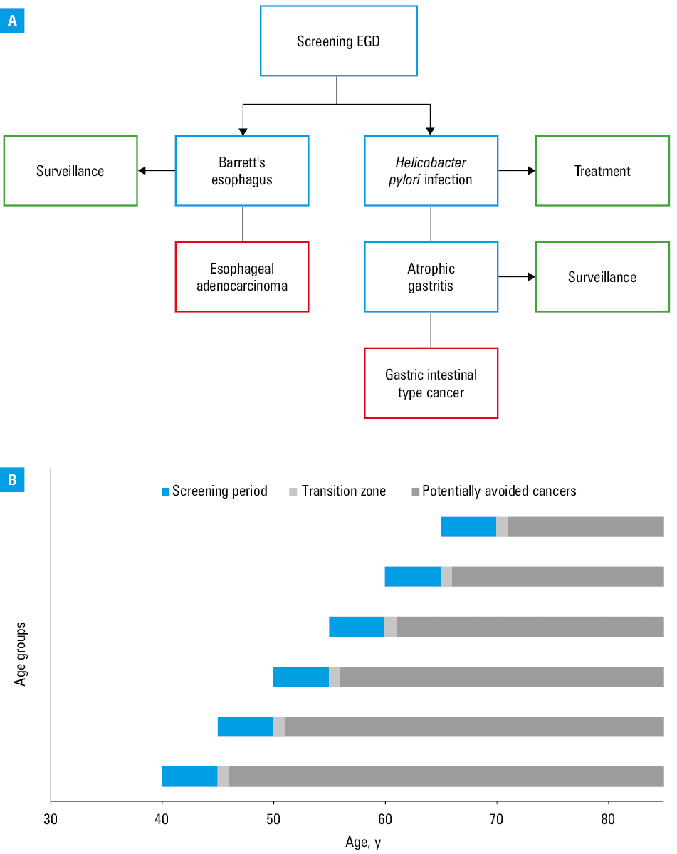 Age distribution of controls (group 0), patients diagnosed with premalignant conditions (group 1), dysplasia (group 2), and cancers (group 3). The Y axis represents a cumulative proportion of patients in particular groups in relation to age (X axis).