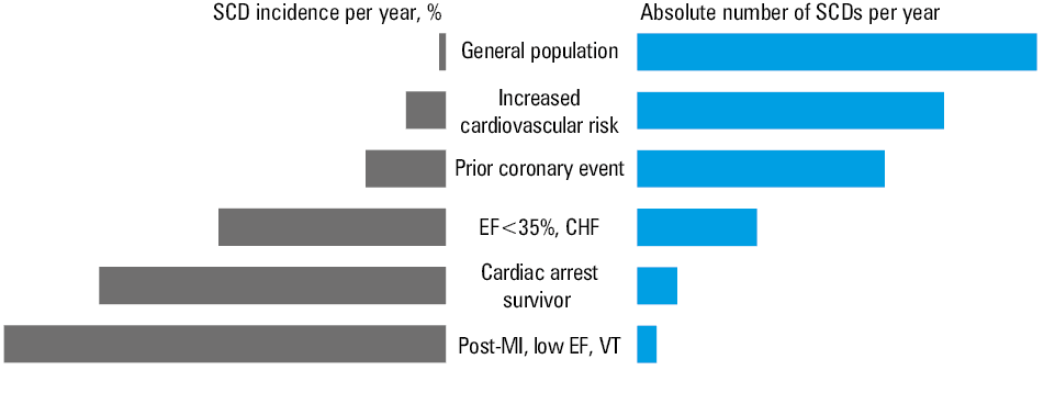Different interventions targeting individuals at a high risk of sudden cardiac deathAbbreviations: ACEi, angiotensin-converting enzyme inhibitor; AED, automated external defibrillator; ARNI, angiotensin receptor / neprilysin inhibitor; ICD, implantable cardioverter-defibrillator; MRA, mineralocorticoid receptor antagonist; sICD, subcutaneous ICD; SGLT2i, sodium-glucose cotransporter-2 inhibitor; VF, ventricular fibrillation; WPW, Wolff–Parkinson–White syndrome