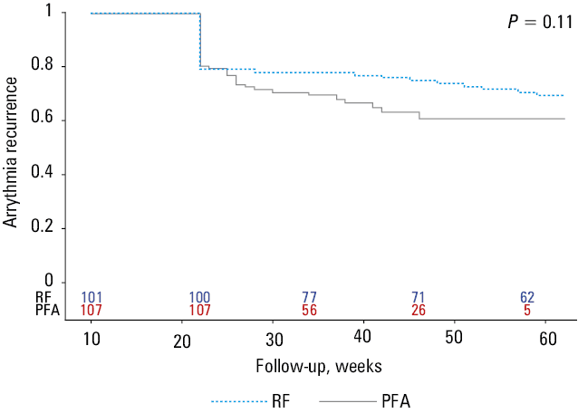 Arrhythmia recurrence during the follow-up periodAbbreviations: see Table 1