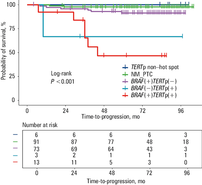 Kaplan–Meier time-to-progression curves depending on the AHR prognostic grouping. Tick marks indicate censoring.Abbreviations: AHR, adjusted hazard ratio; AHR1/2, combined AHR1 and AHR2 patient groups; AHR3/4, combined AHR3 and AHR4 patient groups